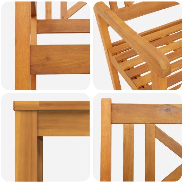 vidaXL Καρέκλες Κήπου 2 τεμ. 56x56x90cm Συμπαγές Ξύλο Ακακίας