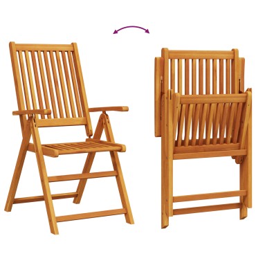 vidaXL Σέτ φαγητού για κήπο 7 τεμ. Καφέ Στερεό Ξύλο Ακακίας 160x85x75cm