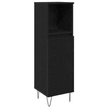 vidaXL Σετ Επίπλων Μπάνιου 3 τεμ. Μαύρη Οξυά 30x30x180cm