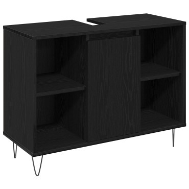 vidaXL Σετ Επίπλων Μπάνιου 3 τεμ. Μαύρη Οξυά 30x30x180cm