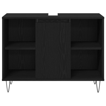 vidaXL Σετ Επίπλων Μπάνιου 3 τεμ. Μαύρη Οξυά 30x30x180cm