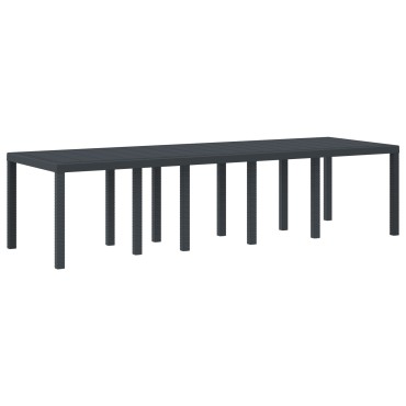 vidaXL Τραπέζι Κήπου Ανθρακί 300x100x73cm Poly Rattan 1 τεμ.