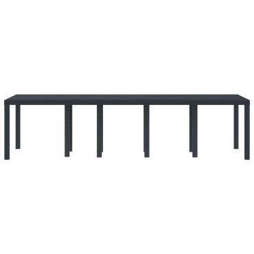 vidaXL Τραπέζι Κήπου Ανθρακί 300x100x73cm Poly Rattan 1 τεμ.