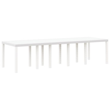 vidaXL Τραπέζι Κήπου Λευκό 300x100x73cm Πολυ Ρατάν 1 τεμ.