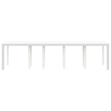 vidaXL Τραπέζι Κήπου Λευκό 300x100x73cm Πολυ Ρατάν 1 τεμ.