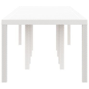 vidaXL Τραπέζι Κήπου Λευκό 300x100x73cm Πολυ Ρατάν 1 τεμ.