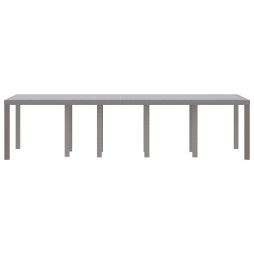 vidaXL Τραπέζι Κήπου Ανοιχτό Γκρι 300x100x73cm Πολυ Ρατάν 1 τεμ.