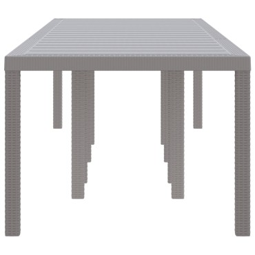 vidaXL Τραπέζι Κήπου Ανοιχτό Γκρι 300x100x73cm Πολυ Ρατάν 1 τεμ.