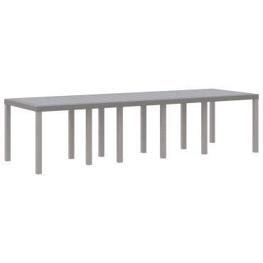 vidaXL Τραπέζι Κήπου Ανοιχτό Γκρι 300x100x73cm Πολυ Ρατάν 1 τεμ.