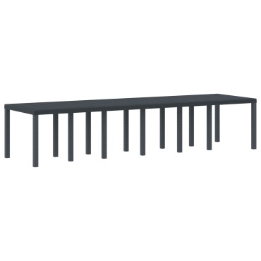 vidaXL Τραπέζι Κήπου Ανθρακί 350x100x73cm Πολυ Ράτταν 1 τεμ.