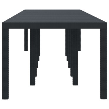 vidaXL Τραπέζι Κήπου Ανθρακί 350x100x73cm Πολυ Ράτταν 1 τεμ.