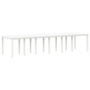 vidaXL Τραπέζι Κήπου Λευκό 350x100x73cm Πολυ Ράττα 1 τεμ.