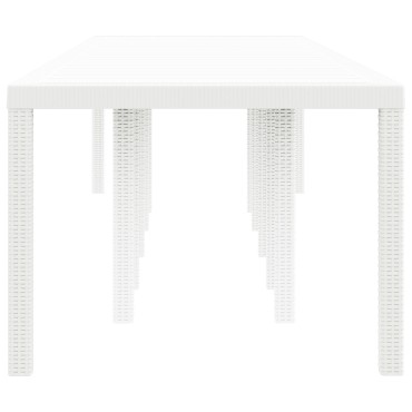 vidaXL Τραπέζι Κήπου Λευκό 350x100x73cm Πολυ Ράττα 1 τεμ.