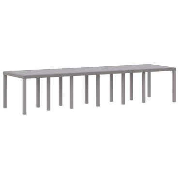 vidaXL Τραπέζι Κήπου Ανοιχτό Γκρι 350x100x73cm Poly Rattan 1 τεμ.