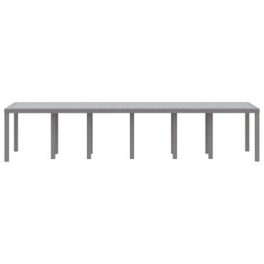 vidaXL Τραπέζι Κήπου Ανοιχτό Γκρι 350x100x73cm Poly Rattan 1 τεμ.