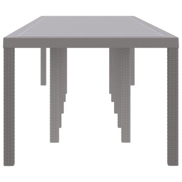 vidaXL Τραπέζι Κήπου Ανοιχτό Γκρι 350x100x73cm Poly Rattan 1 τεμ.