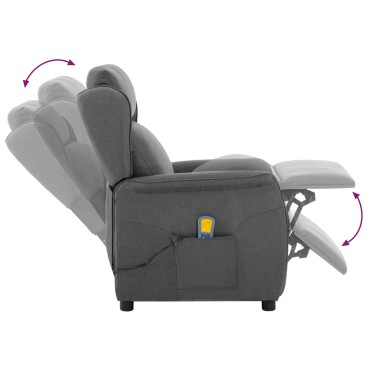 vidaXL Καρέκλα μασάζ Ανοιχτό γκρι 93.5 x 67.5 x 101.5 εκ. ύφασμα