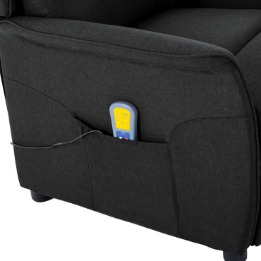 vidaXL Καρέκλα μασάζ Μαύρο 93.5 x 67.5 x 101.5 εκ. ύφασμα