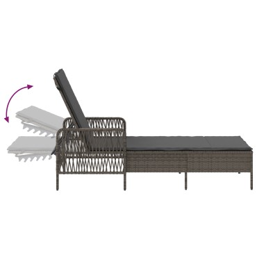 vidaXL Ξαπλώστρα Γκρι και Σκούρο Γκρι 200x55x92cm 1 τεμ.