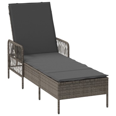 vidaXL Ξαπλώστρα Γκρι και Σκούρο Γκρι 200x55x92cm 1 τεμ.