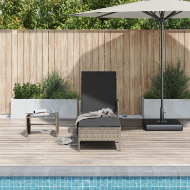 vidaXL Ξαπλώστρα Γκρι και Σκούρο Γκρι 200x55x92cm 1 τεμ.