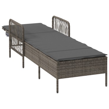 vidaXL Ξαπλώστρα Γκρι και Σκούρο Γκρι 200x55x92cm 1 τεμ.