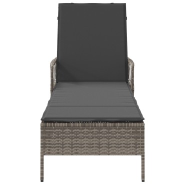 vidaXL Ξαπλώστρα Γκρι και Σκούρο Γκρι 200x55x92cm 1 τεμ.