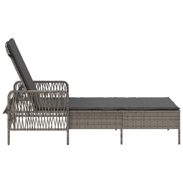 vidaXL Ξαπλώστρα Γκρι και Σκούρο Γκρι 200x55x92cm 1 τεμ.