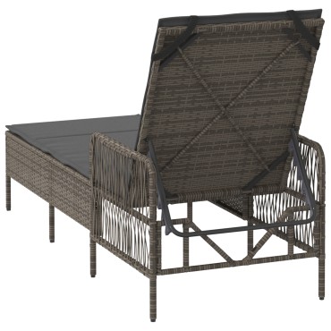 vidaXL Ξαπλώστρα Γκρι και Σκούρο Γκρι 200x55x92cm 1 τεμ.