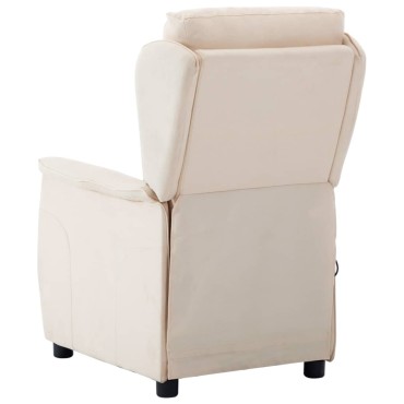 vidaXL Καρέκλα μασάζ Κρεμ 93.5 x 67.5 x 101.5 εκ. ύφασμα