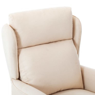 vidaXL Καρέκλα μασάζ Κρεμ 93.5 x 67.5 x 101.5 εκ. ύφασμα