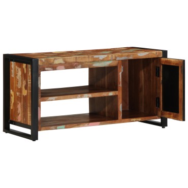 vidaXL Πάγκος Παπουτσιών Πολύχρωμο 100x40x50cm Μασίφ Ξύλο Ανακυκλωμένο 1 τεμ.