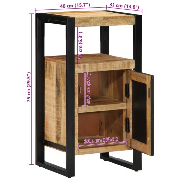 vidaXL Ντουλάπι Μπάνιου 40x35x75cm Σκληρού Ξύλου Μάνγκο