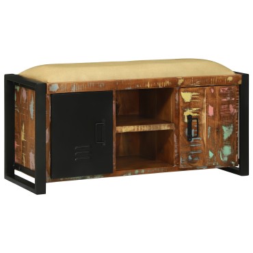 vidaXL Παγκάκι Επίπλου Πολύχρωμο 100x35x50cm Στέρεο Ξύλο Ανακυκλωμένο 1 τεμ.