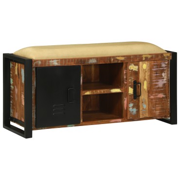 vidaXL Παγκάκι Επίπλου Πολύχρωμο 100x35x50cm Στέρεο Ξύλο Ανακυκλωμένο 1 τεμ.