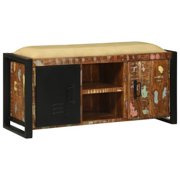 vidaXL Παγκάκι Επίπλου Πολύχρωμο 100x35x50cm Στέρεο Ξύλο Ανακυκλωμένο 1 τεμ.