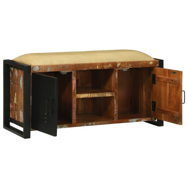 vidaXL Παγκάκι Επίπλου Πολύχρωμο 100x35x50cm Στέρεο Ξύλο Ανακυκλωμένο 1 τεμ.