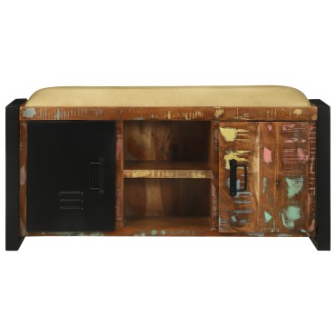 vidaXL Παγκάκι Επίπλου Πολύχρωμο 100x35x50cm Στέρεο Ξύλο Ανακυκλωμένο 1 τεμ.
