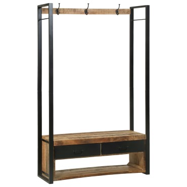 vidaXL Ράφι Ρούχων με γάντζους και ράφια 110x40x185cm Μασίφ ξύλο μάνγκο 1 τεμ.