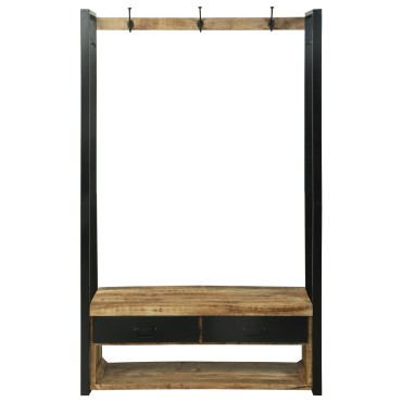 vidaXL Ράφι Ρούχων με γάντζους και ράφια 110x40x185cm Μασίφ ξύλο μάνγκο 1 τεμ.