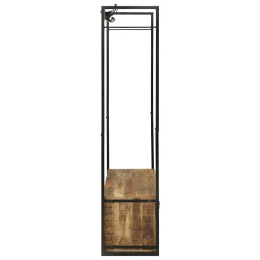 vidaXL Ράφι Ρούχων με γάντζους και ράφια 110x40x185cm Μασίφ ξύλο μάνγκο 1 τεμ.