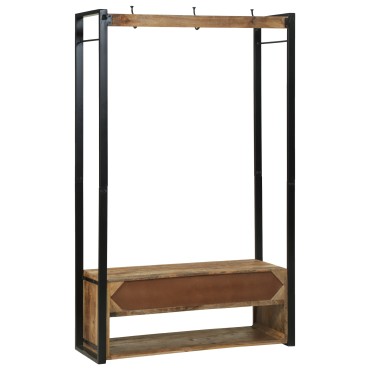 vidaXL Ράφι Ρούχων με γάντζους και ράφια 110x40x185cm Μασίφ ξύλο μάνγκο 1 τεμ.