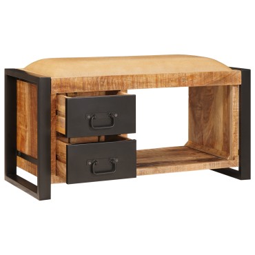 vidaXL Παγκάκι με αποθήκευση Καφέ 80x35x40cm Μασίφ ξύλο μάνγκο 1 τεμ.