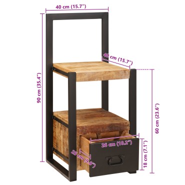 vidaXL Κονσόλα εισόδου 40x40x90 εκ Στέρεο τραχύ ξύλο μάνγκο