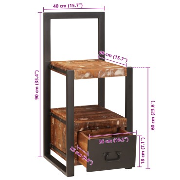 vidaXL Stand για ρούχα Πολύχρωμο 40x40x90 εκ Μασίφ Ανακυκλωμένο Ξύλο