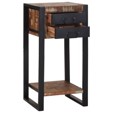vidaXL Κομοδίνο Πολύχρωμο 40x40x80cm Μασίφ Ανακυκλωμένο Ξύλο 1 τεμ.