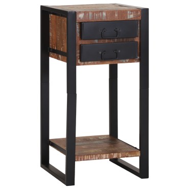 vidaXL Κομοδίνο Πολύχρωμο 40x40x80cm Μασίφ Ανακυκλωμένο Ξύλο 1 τεμ.