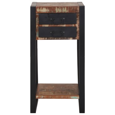 vidaXL Κομοδίνο Πολύχρωμο 40x40x80cm Μασίφ Ανακυκλωμένο Ξύλο 1 τεμ.