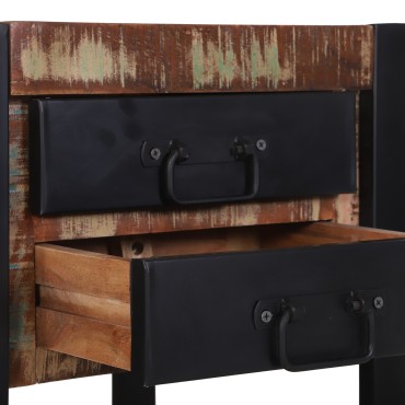 vidaXL Κομοδίνο Πολύχρωμο 40x40x80cm Μασίφ Ανακυκλωμένο Ξύλο 1 τεμ.