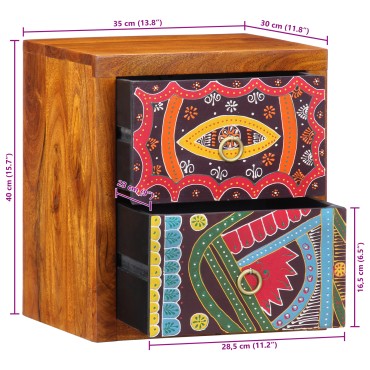 vidaXL Κομοδίνα 2 τεμ. 35x30x40cm Μασίφ Ξύλο Ακακίας